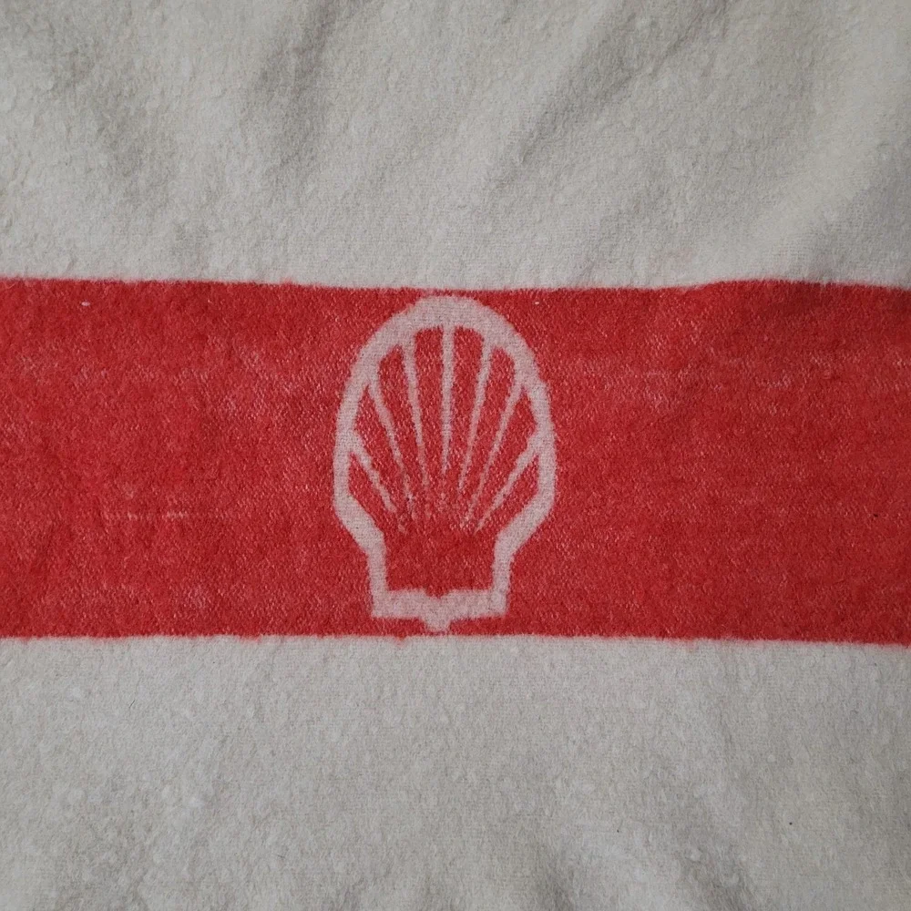 Vintage Virgin Wool Blanket Holland Red Striped Shell 76x46